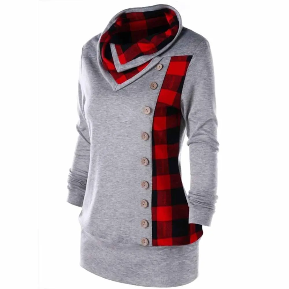 Sovalro Plus Size 5XL Plaid Patchwork Winter Women Hoodies Autumn Outwear High Neck Button Up Checks Women Sweatshirt Tops
Sovalro Plus Size 5XL Plaid Patchwork Winter Women Hoodies Autumn Outwear High Neck Button Up Checks Women Sweatshirt Tops