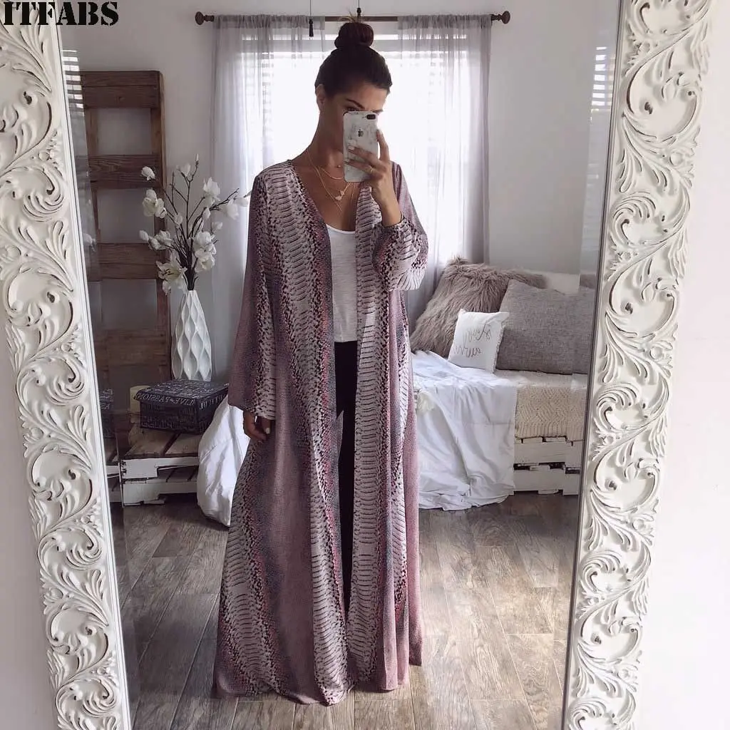 Womens Long Sleeve Snake Chiffon Cardigan Boho Outwear Long Coat Tops Loose Clothes Autumn
Womens Long Sleeve Snake Chiffon Cardigan Boho Outwear Long Coat Tops Loose Clothes Autumn
