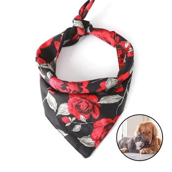 Pet Bandana Fashion Rose Flower Print Cotton Dog Bandana Bib Pet Bib For Dog Cat Valentine's Day Red Rose Triangle Black Rose
Pet Bandana Fashion Rose Flower Print Cotton Dog Bandana Bib Pet Bib For Dog Cat Valentine's Day Red Rose Triangle Black Rose