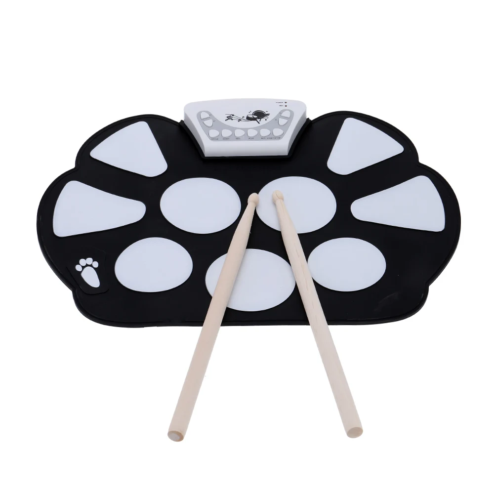 Portable Electronic Drum Pad Kit Silicon Foldable with Stick | Спорт и развлечения