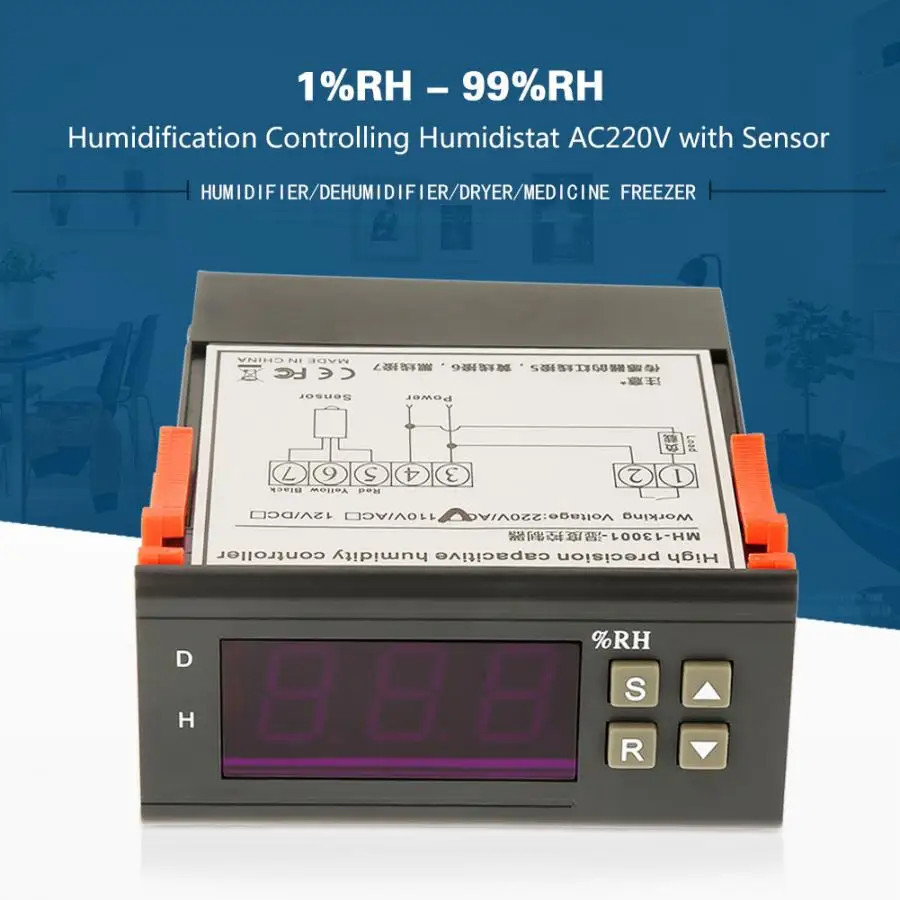 AC220V Air Humidity Meter Digit Humidistat Humidification Controlling Sensor Dehumidification Tools Capacitance-type Dryer
AC220V Air Humidity Meter Digit Humidistat Humidification Controlling Sensor Dehumidification Tools Capacitance-type Dryer