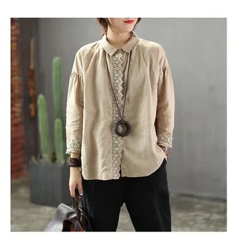 2019 Fashion Women Loose Cotton Linen Blouses Summer Long Sleeve Hollow Out Shirts Solid Casual Lace Patchwork Tops
2019 Fashion Women Loose Cotton Linen Blouses Summer Long Sleeve Hollow Out Shirts Solid Casual Lace Patchwork Tops
