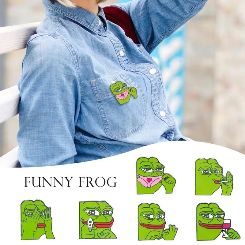 Frog Pepe Pin Feels Bad Man Brooch Sad Frog Lapel pin Feels Good Man Badges Pop Culture Pins Frog Lapel Pins Badge Jewelry Gift 
Frog Pepe Pin Feels Bad Man Brooch Sad Frog Lapel pin Feels Good Man Badges Pop Culture Pins Frog Lapel Pins Badge Jewelry Gift