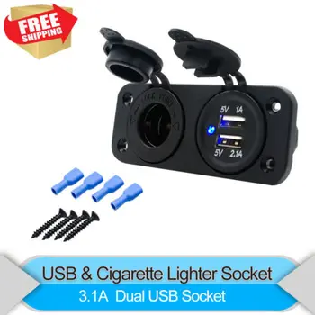 12V Car Dual USB Cigarette Lighter Socket Splitter Charger Adapter Boat Caravan
12V Car Dual USB Cigarette Lighter Socket Splitter Charger Adapter Boat Caravan