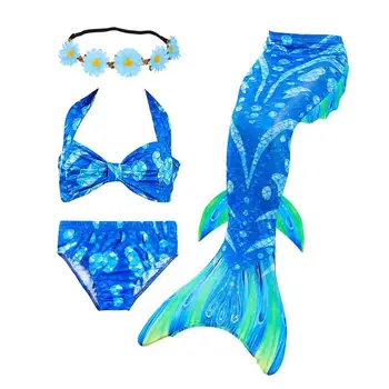 4pcs Girls Fish Tails Bikini Set Kids Princess Swimsuit Swimwear Flower Headwear Cosplay Costume Outdoor Water Playing Swimswear
4pcs Girls Fish Tails Bikini Set Kids Princess Swimsuit Swimwear Flower Headwear Cosplay Costume Outdoor Water Playing Swimswear