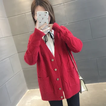 PEONFLY New 2019 Spring Autumn Women Cardigans Solid Color Loose With Pockets Elegant Causal Knitting Sweater Coat
PEONFLY New 2019 Spring Autumn Women Cardigans Solid Color Loose With Pockets Elegant Causal Knitting Sweater Coat