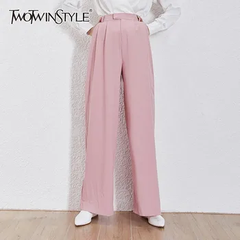 TWOTWINSTYLE Casual Solid Trousers For Women High Waist Ruched Big Size Maxi Wide Leg Pants Female Fashion 2020 Summer New
TWOTWINSTYLE Casual Solid Trousers For Women High Waist Ruched Big Size Maxi Wide Leg Pants Female Fashion 2020 Summer New