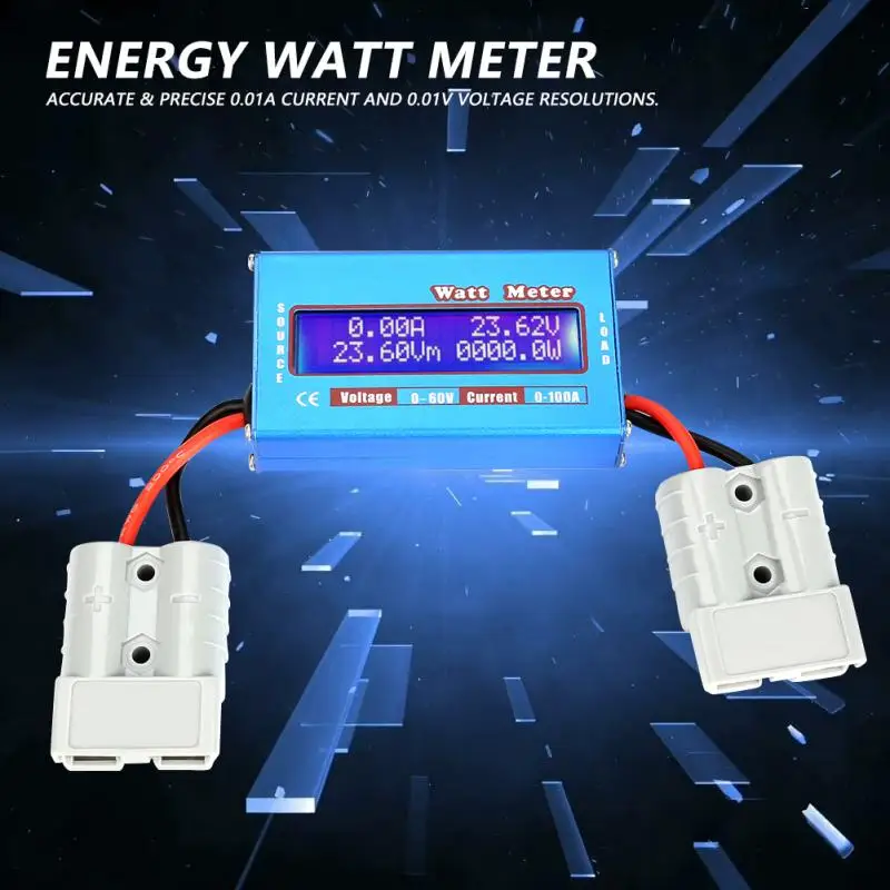 Power Meter 0-100A 0-60V High Accuracy watt Swr Meter DC Power Analyzer Watt Volt Amp Energy Meter Analyzer Wattmeter
Power Meter 0-100A 0-60V High Accuracy watt Swr Meter DC Power Analyzer Watt Volt Amp Energy Meter Analyzer Wattmeter