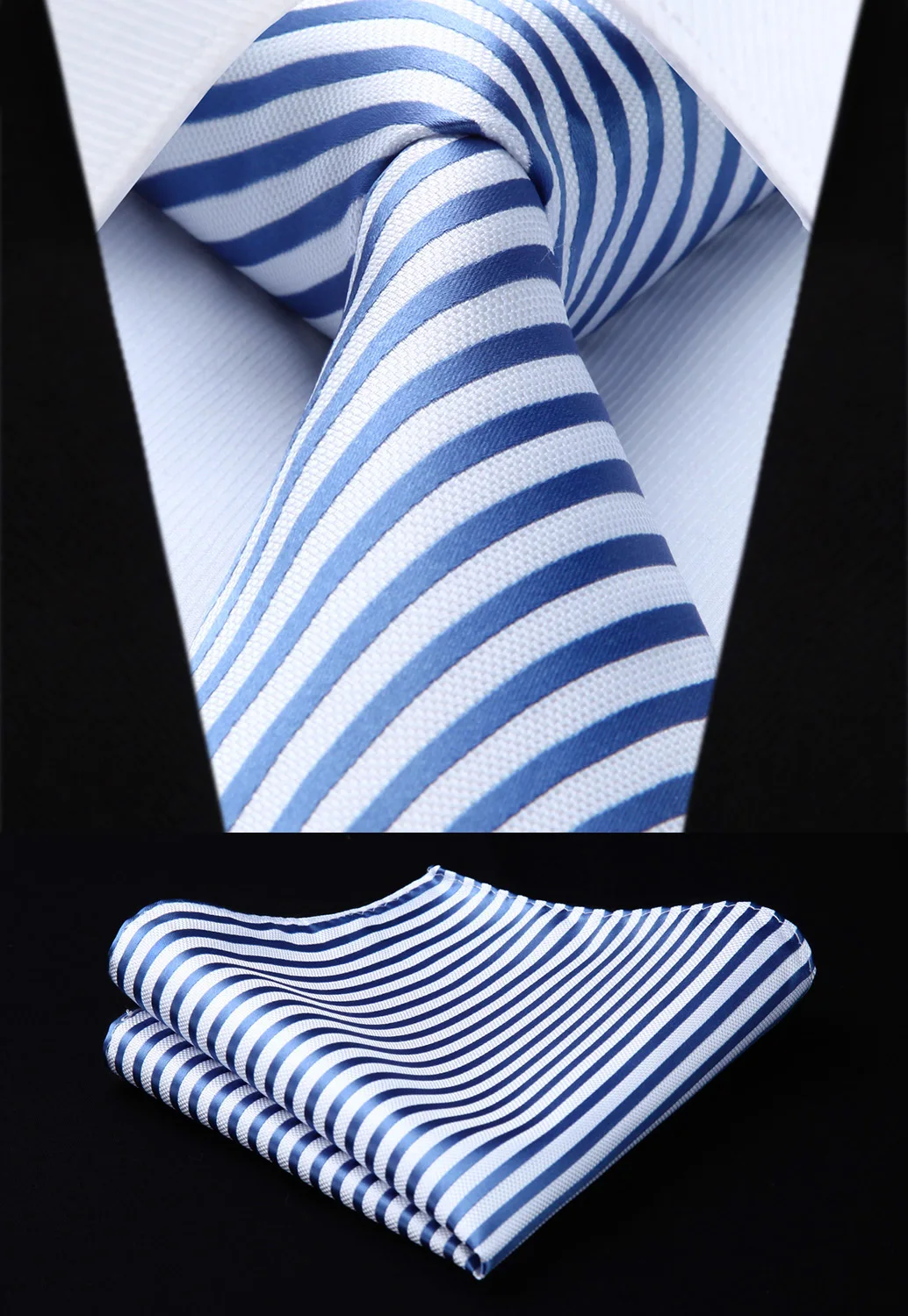 New Striped Mens Tie Blue White Woven Silk Necktie Handkerchief Set Party Wedding Classic Fashion Pocket Square Tie TS616B8S
New Striped Mens Tie Blue White Woven Silk Necktie Handkerchief Set Party Wedding Classic Fashion Pocket Square Tie TS616B8S