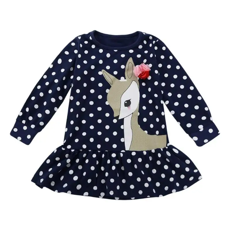 Long Sleeve Kids Dress Cute Cartoon Printed Baby Girls Dresses Animal Deer Pattern Dots Princess Clothing Autumn Cotton Clothes
Long Sleeve Kids Dress Cute Cartoon Printed Baby Girls Dresses Animal Deer Pattern Dots Princess Clothing Autumn Cotton Clothes