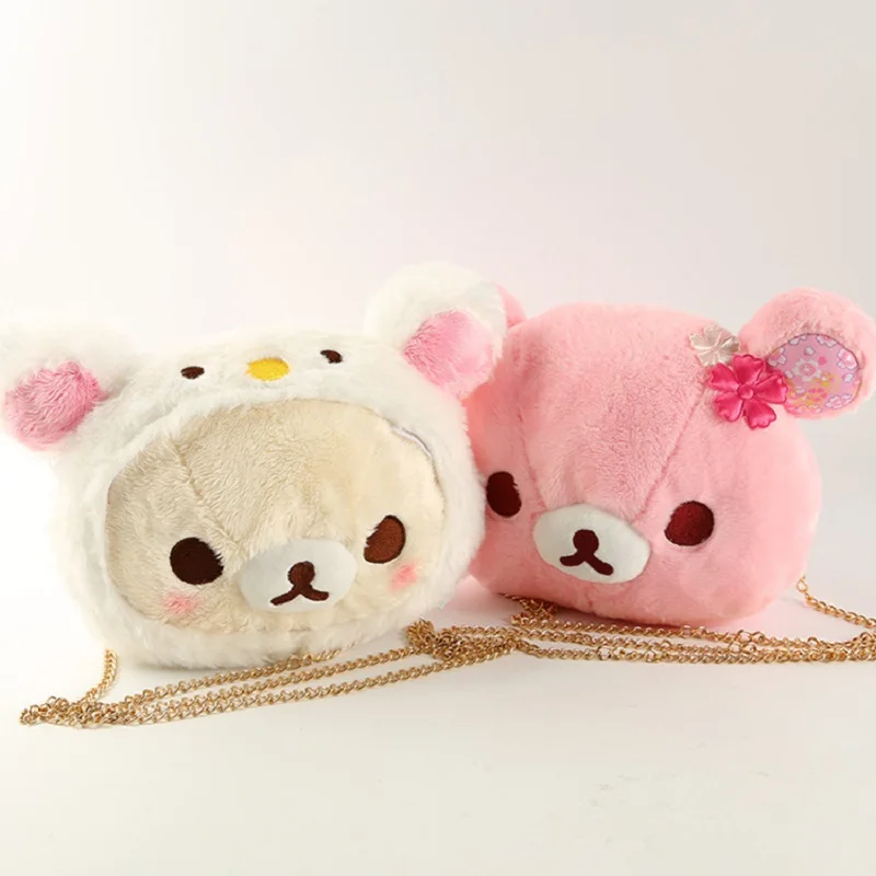 Cute Cherry blossoms Pink Rilakkuma Bear Plush Backpack Stuffed Doll Toy Women Satchel Chain bag Wallet For Girls Children Gifts
Cute Cherry blossoms Pink Rilakkuma Bear Plush Backpack Stuffed Doll Toy Women Satchel Chain bag Wallet For Girls Children Gifts