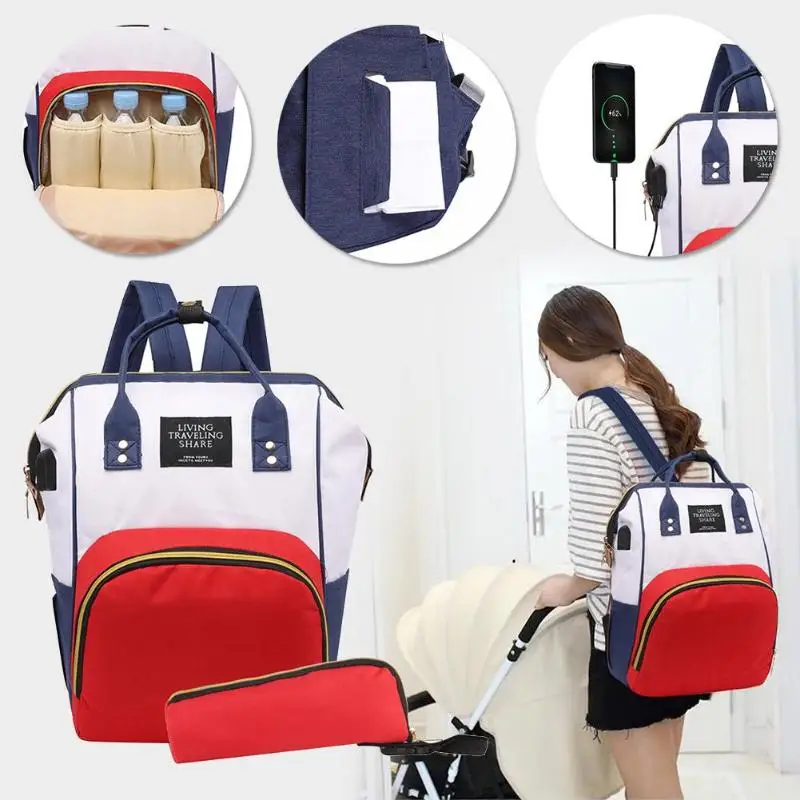 15 Colors Fashion USB Mummy Multifunctional Diaper Bag Baby Care Nappy Organizer Bag Mom Outdoor Nursing Backpack Clutch Handbag
15 Colors Fashion USB Mummy Multifunctional Diaper Bag Baby Care Nappy Organizer Bag Mom Outdoor Nursing Backpack Clutch Handbag