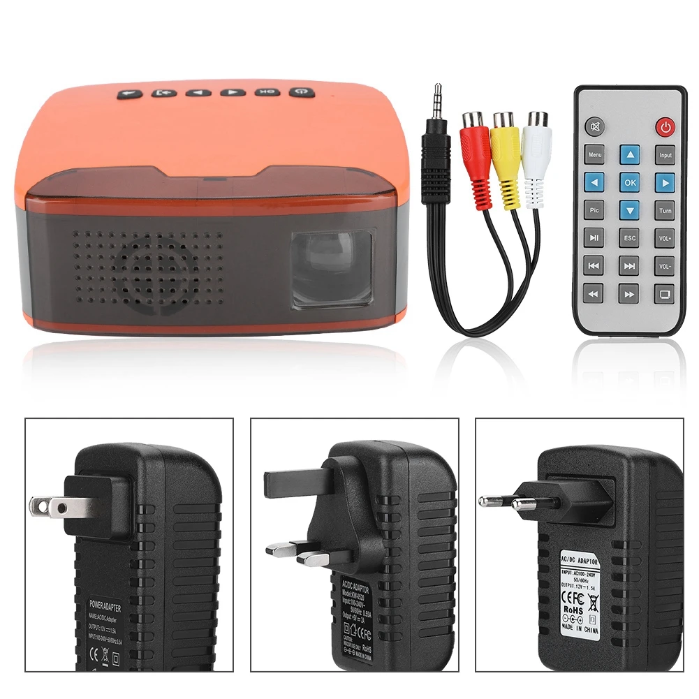 MY20 Mini Stylish1080P HD Projector Portable Home Cinema Beamer AV/HDMI/USB/TF Orange 110-240V
MY20 Mini Stylish1080P HD Projector Portable Home Cinema Beamer AV/HDMI/USB/TF Orange 110-240V