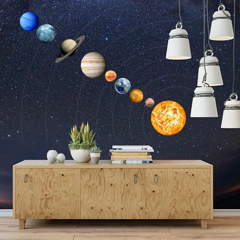 Creative 9-Planet Solar System Pattern Luminous Wall Sticker Beautiful Home Wall Decoration For Kids' Bedroom Living Room
Creative 9-Planet Solar System Pattern Luminous Wall Sticker Beautiful Home Wall Decoration For Kids' Bedroom Living Room