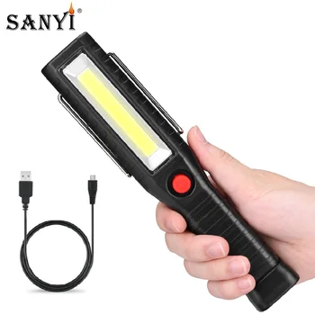 Sanyi COB LED Work Light USB Charging 18650 Flashlight 4 Modes Hand Torch Magnetic Inspection Lamp Hook Hanging Camping Lantern
Sanyi COB LED Work Light USB Charging 18650 Flashlight 4 Modes Hand Torch Magnetic Inspection Lamp Hook Hanging Camping Lantern