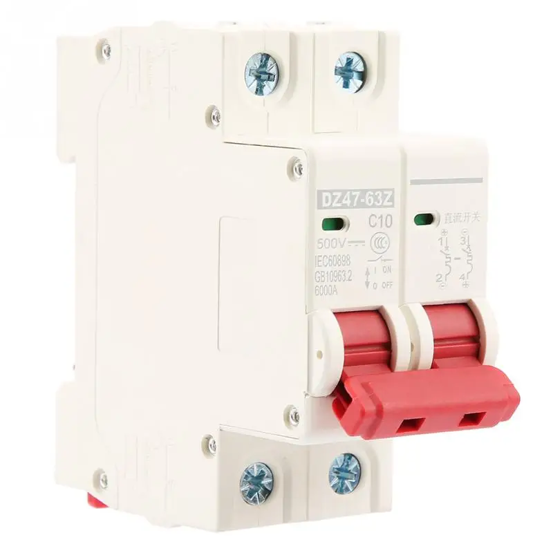 DC Residual current Mini Circuit breaker with over and short current Leakage protection MCB 2P 500V 10A/16A/20A/32A/40A/63A
DC Residual current Mini Circuit breaker with over and short current Leakage protection MCB 2P 500V 10A/16A/20A/32A/40A/63A