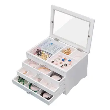 Wooden Jewelry Box Organizer with Lid Multiple Drawers Storage Case for Necklaces Bracelets Earrings Rings
Wooden Jewelry Box Organizer with Lid Multiple Drawers Storage Case for Necklaces Bracelets Earrings Rings