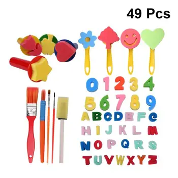49pcs Painting Sponge Brushes Set DIY Safe Creative Durable Drawing Toys Art Painting Brush Stamp Graffiti Tool for Children
49pcs Painting Sponge Brushes Set DIY Safe Creative Durable Drawing Toys Art Painting Brush Stamp Graffiti Tool for Children