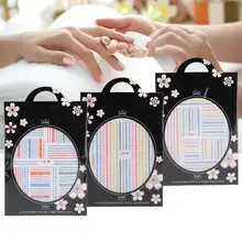 3 pièces Coloré Nail Art Autocollants Fluorescente Bande Ligne Ruban Manucure Transfert Autocollants À Ongles(China)