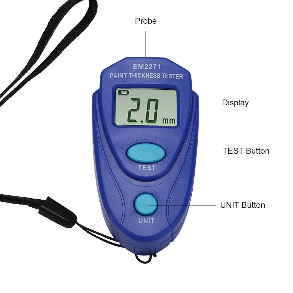 EM2271 EM2271A Mini LCD Digital Automobile Thickness Gauge Car Paint Tester Display Thickness Coating Meter Testing Instrument
EM2271 EM2271A Mini LCD Digital Automobile Thickness Gauge Car Paint Tester Display Thickness Coating Meter Testing Instrument