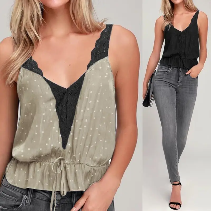 Celmia 2019 Summer Women's Tops Casual Camis Sexy V Neck Backless Vest Dot Print Blusas Tunic Tank Tops Ruffle Shirts Plus Size
Celmia 2019 Summer Women's Tops Casual Camis Sexy V Neck Backless Vest Dot Print Blusas Tunic Tank Tops Ruffle Shirts Plus Size