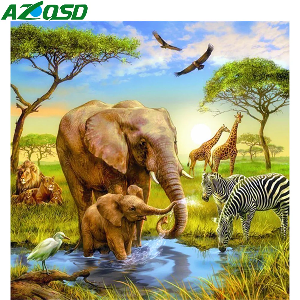 AZQSD Diamond Embroidery Mosaic Animal Arts Cross Stitch Decor Gift Full Square Drill Diamond Painting Elephant 5D DIY Handmade
AZQSD Diamond Embroidery Mosaic Animal Arts Cross Stitch Decor Gift Full Square Drill Diamond Painting Elephant 5D DIY Handmade