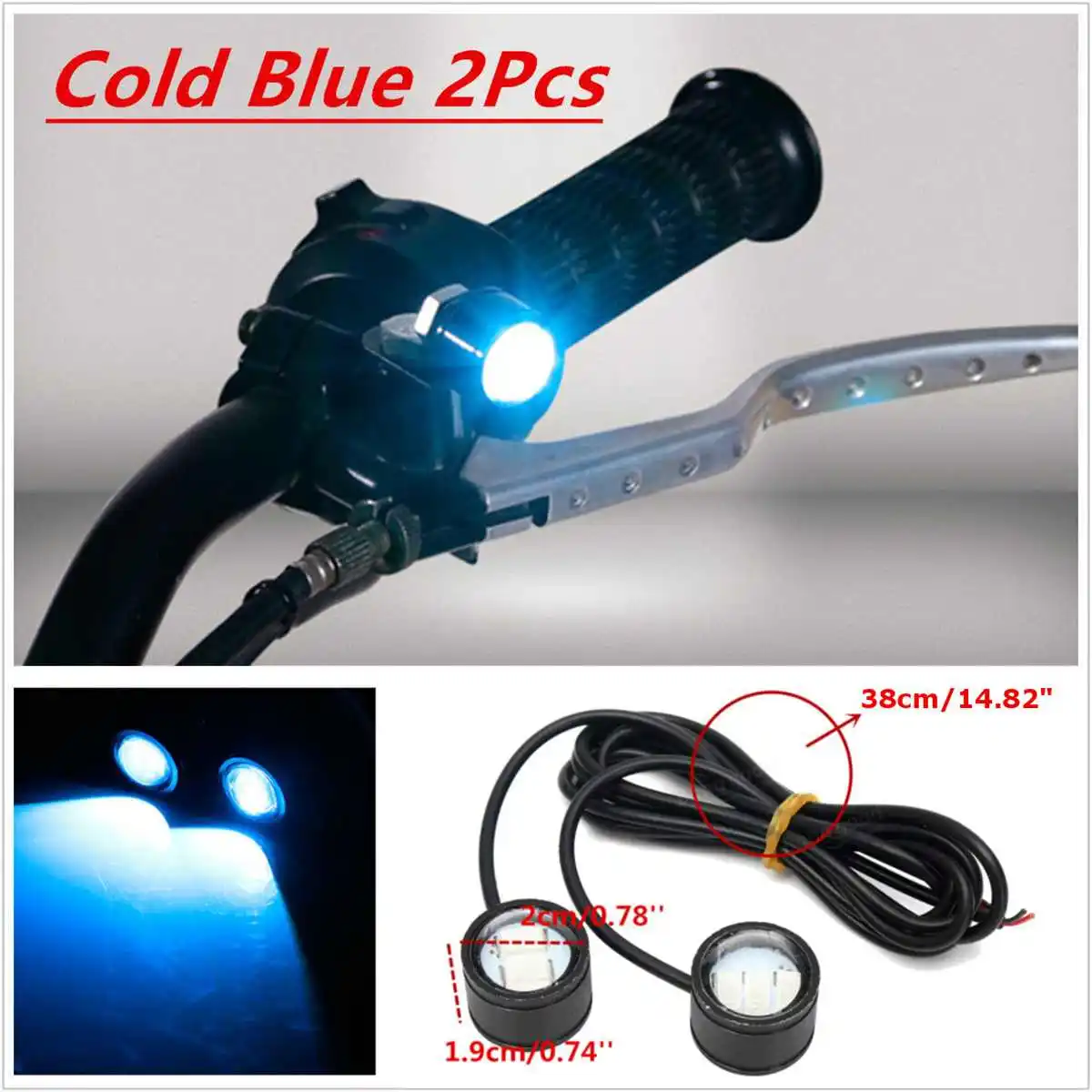12V Motorcycle Handlebar LED Headlights Running Spotlight Blue/Green/White Waterproof 3 Color Universal for Scooter Motorcycle
12V Motorcycle Handlebar LED Headlights Running Spotlight Blue/Green/White Waterproof 3 Color Universal for Scooter Motorcycle