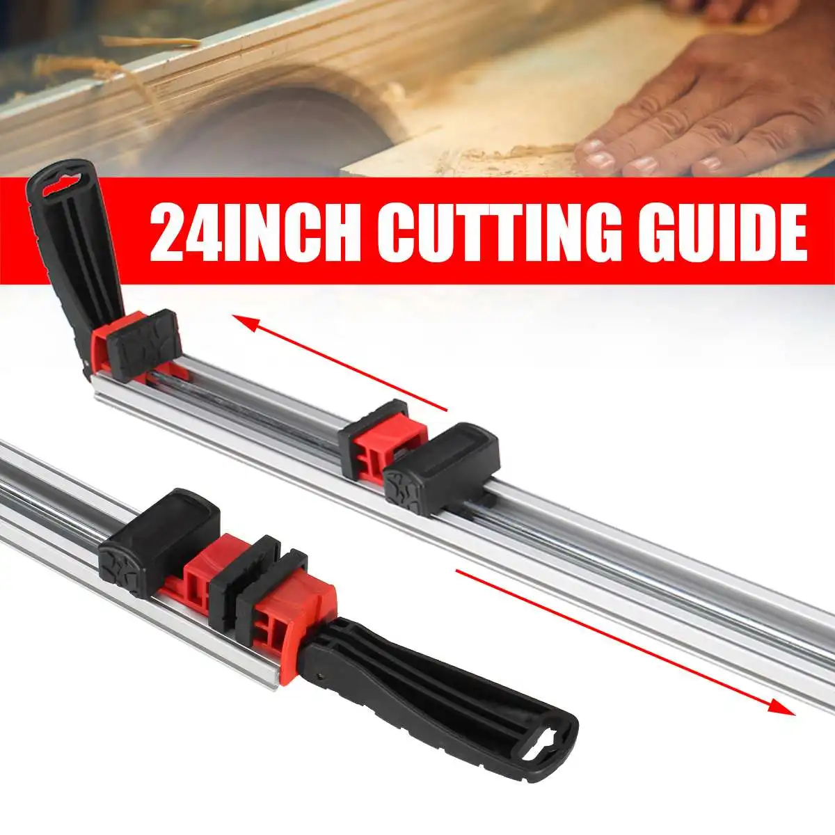 24'' Woodworking Cutting Guide Wood Gauge Clamp Aluminum Alloy Grip Straight Table Angle Saw Guide DIY Contours Gauge Duplicator
24'' Woodworking Cutting Guide Wood Gauge Clamp Aluminum Alloy Grip Straight Table Angle Saw Guide DIY Contours Gauge Duplicator