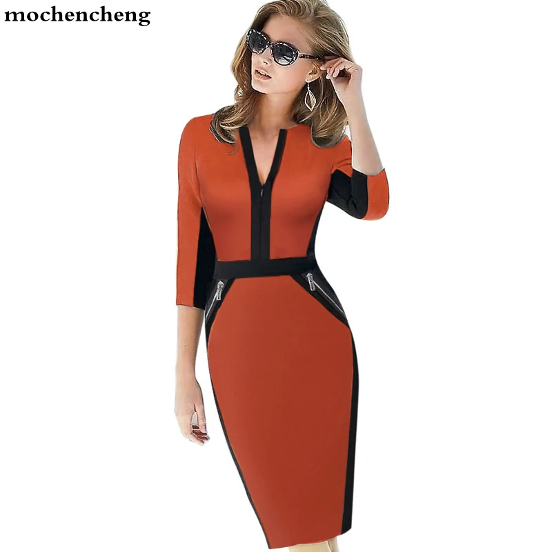 Plus Size Front Zipper Women Work Wear Elegant Stretch Dress Charming Bodycon Pencil Midi Spring Business Casual Dresses 837
Plus Size Front Zipper Women Work Wear Elegant Stretch Dress Charming Bodycon Pencil Midi Spring Business Casual Dresses 837