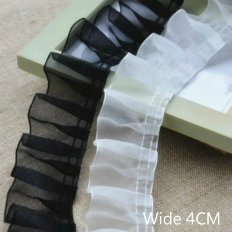 4CM Wide Black White Pleated Chiffon Lace Ribbon Ruffle Trim Collar Lace Applique DIY Craft Women Dress Clothes Fringe Hem Decor
4CM Wide Black White Pleated Chiffon Lace Ribbon Ruffle Trim Collar Lace Applique DIY Craft Women Dress Clothes Fringe Hem Decor