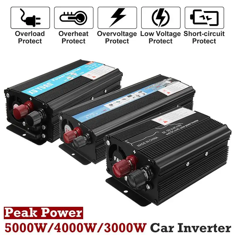 12V/24V DC to 110V/220V AC KROAK Modified Sine Wave Peaks 5000W Car Solar Power Inverter Voltage Convertor Transformer
12V/24V DC to 110V/220V AC KROAK Modified Sine Wave Peaks 5000W Car Solar Power Inverter Voltage Convertor Transformer