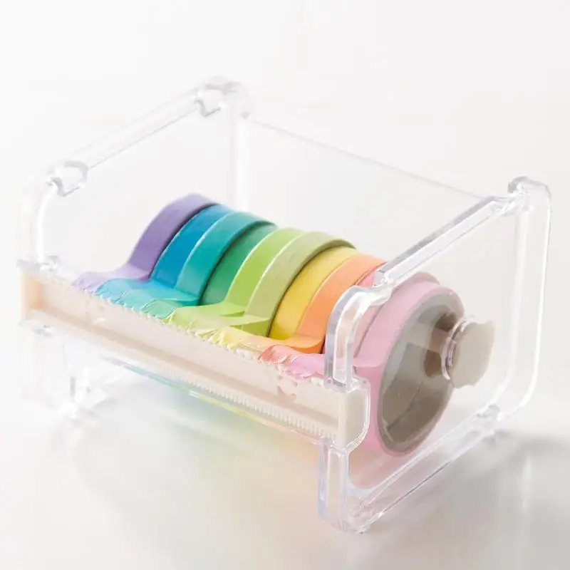 Portable Transparent Adhesive Tape Dispenser Cutter Desk Washi Tape Holder Storage Box Organizer Office School Stationery Supply
Portable Transparent Adhesive Tape Dispenser Cutter Desk Washi Tape Holder Storage Box Organizer Office School Stationery Supply