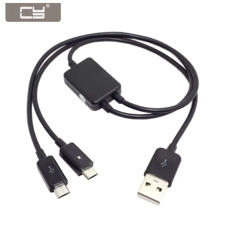CYSM 50cm Black Combo USB to Micro USB Dual Plug Data Charger Splitter Cable 2 in 1 for HTC Sam sung Cell Phone & Tablet
CYSM 50cm Black Combo USB to Micro USB Dual Plug Data Charger Splitter Cable 2 in 1 for HTC Sam sung Cell Phone & Tablet