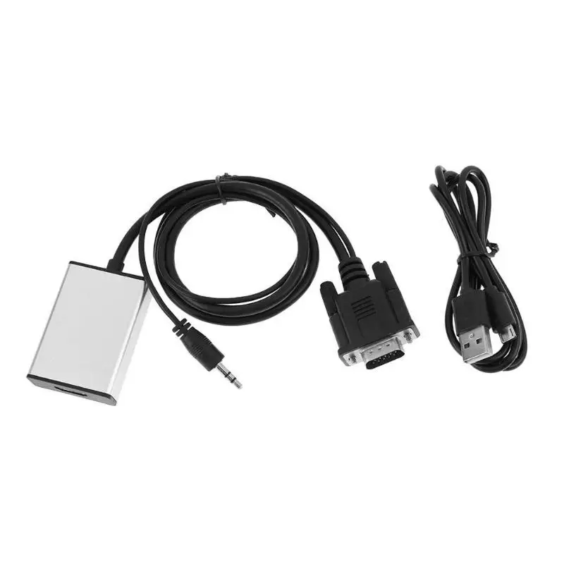VGA к HDMI папа женскому 1080P 60 Гц адаптер конвертер с кабель питания USB для