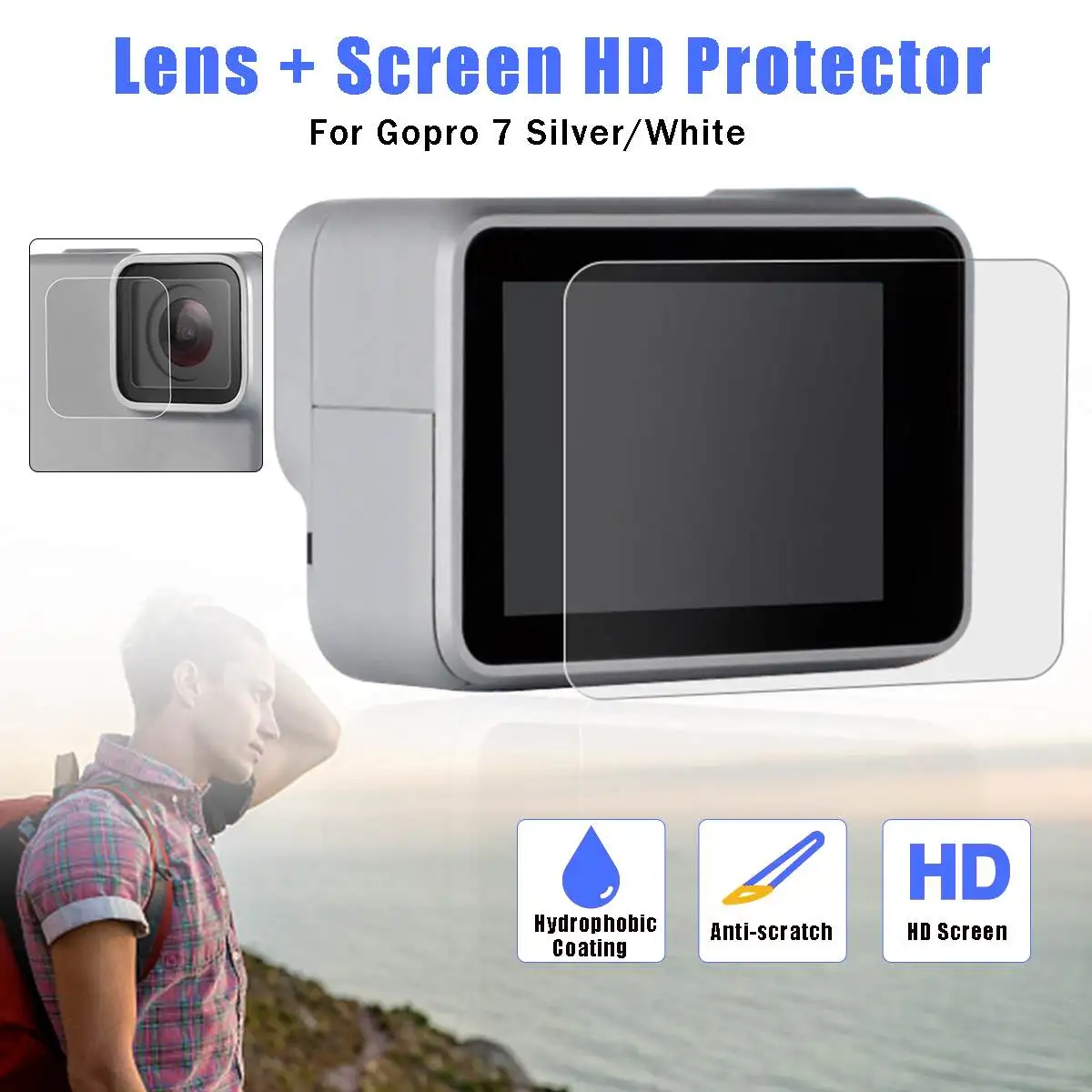 Tempered Glass LCD Screen + Lens Protector For GoPro Hero 7 Silver/White Camera Against Dirty Dust Scratches Accessories & Parts
Tempered Glass LCD Screen + Lens Protector For GoPro Hero 7 Silver/White Camera Against Dirty Dust Scratches Accessories & Parts