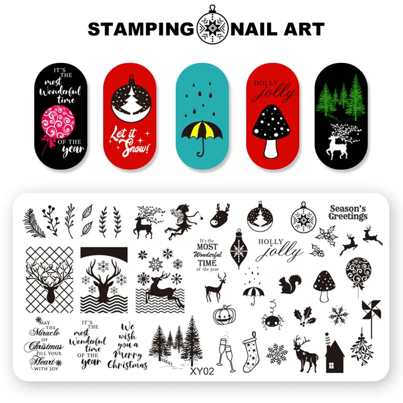 Kimcci Christmas Nail Art Stamping Plate Snowflake Reindeer Tree New Year Pattern Manicure Image Template Festival Nails Stencil
Kimcci Christmas Nail Art Stamping Plate Snowflake Reindeer Tree New Year Pattern Manicure Image Template Festival Nails Stencil