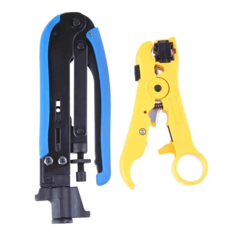 2pcs Stripper RG6 RG59 RG11 Coaxial Cable Crimp Pliers Stripper Compression Hand Tools Set Crimp Plier
2pcs Stripper RG6 RG59 RG11 Coaxial Cable Crimp Pliers Stripper Compression Hand Tools Set Crimp Plier