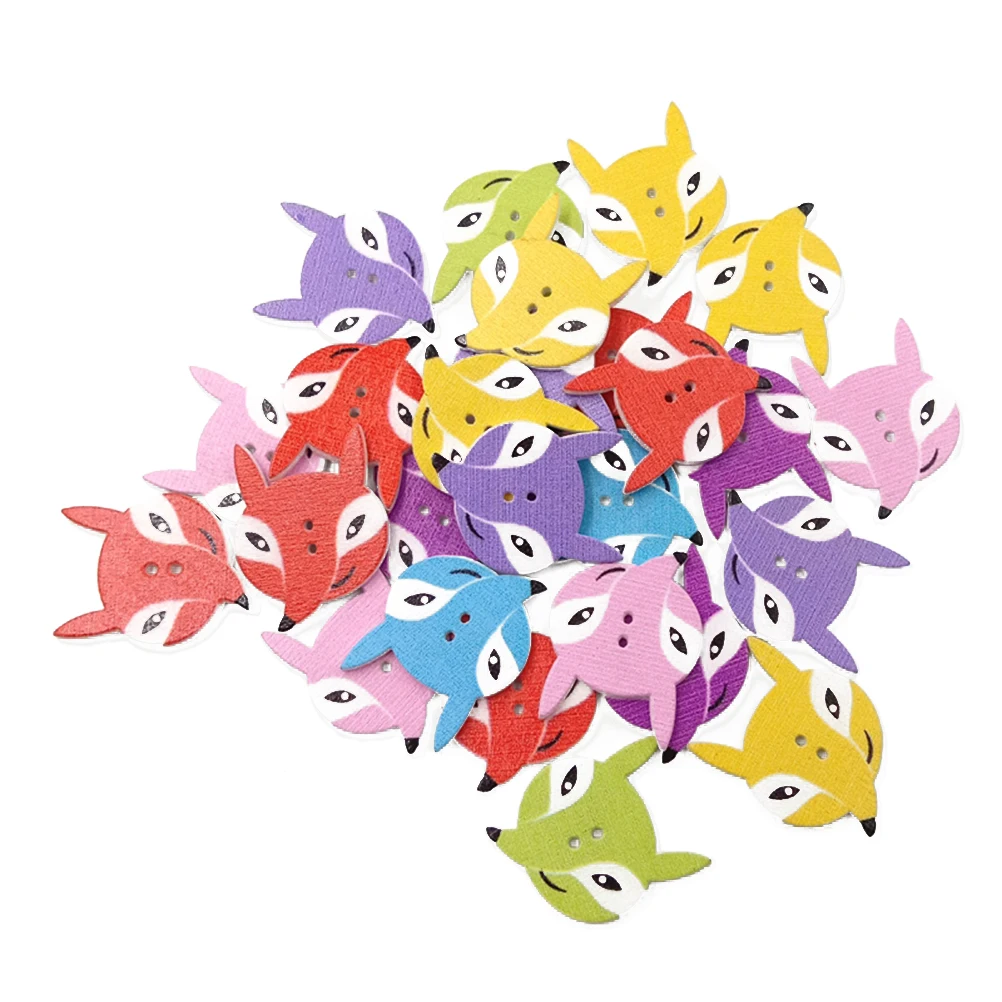 50pcs 2 Holes Wooden Colorful Cartoon Fox Head Shape Buttons For Sewing Crafting Clothing (Mixed Color)
50pcs 2 Holes Wooden Colorful Cartoon Fox Head Shape Buttons For Sewing Crafting Clothing (Mixed Color)
