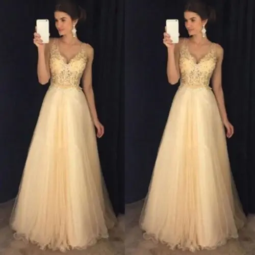 Summer Dresses New Women Sleeveless V-Neck Formal Dresses Long Evening Party Ball Prom Gown Long Dress
Summer Dresses New Women Sleeveless V-Neck Formal Dresses Long Evening Party Ball Prom Gown Long Dress