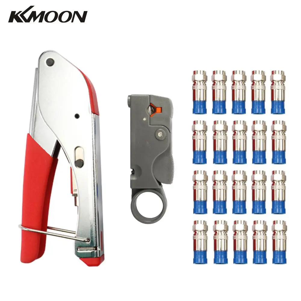 Coaxial Cable Compression F-type Connectors Crimping Pliers Wire Stripper Set Home Cable TV Tool Kit
Coaxial Cable Compression F-type Connectors Crimping Pliers Wire Stripper Set Home Cable TV Tool Kit