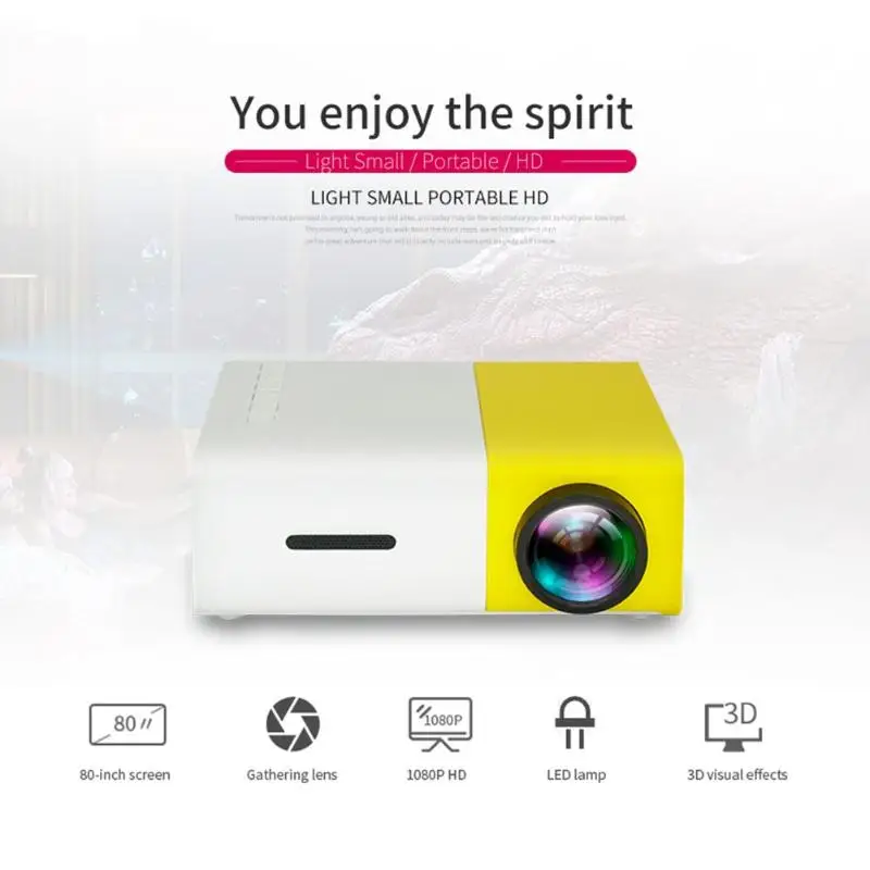YG300 Mini LCD Projector 400-600LM 1080P Video 320x240 Pixel Home Theater Beamer Media Player
YG300 Mini LCD Projector 400-600LM 1080P Video 320x240 Pixel Home Theater Beamer Media Player