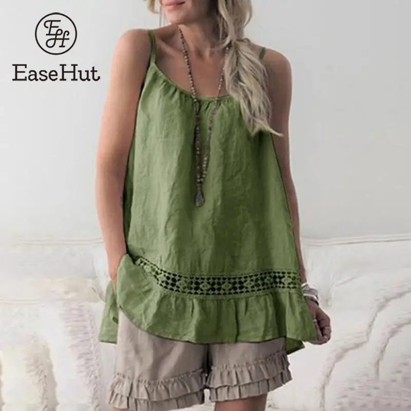 EaseHut Womne Vintage Solid Vest Sleeveless Spaghetti Strap Top Camis Lace Hollow Out Pleated Tops Summer Casual Loose Vest
EaseHut Womne Vintage Solid Vest Sleeveless Spaghetti Strap Top Camis Lace Hollow Out Pleated Tops Summer Casual Loose Vest