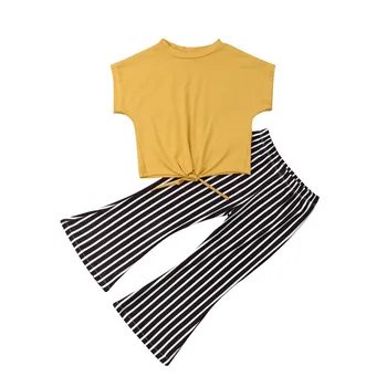 Toddlers Girl Solid Loose Cotton Tops T-shirt+Striped Flared Pants 2pcs Outfits Summer Kids Clothes Set 2-7 Years
Toddlers Girl Solid Loose Cotton Tops T-shirt+Striped Flared Pants 2pcs Outfits Summer Kids Clothes Set 2-7 Years