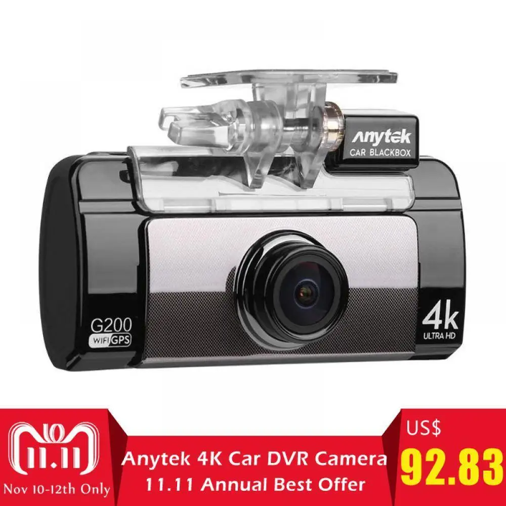 Anytek 2.7" WiFi Car DVR IPS Touch Screen 4K UHD Camera Dual Lens GPS Logger Video Recorder Night Vision G-sensor Dash Cam G200
Anytek 2.7" WiFi Car DVR IPS Touch Screen 4K UHD Camera Dual Lens GPS Logger Video Recorder Night Vision G-sensor Dash Cam G200