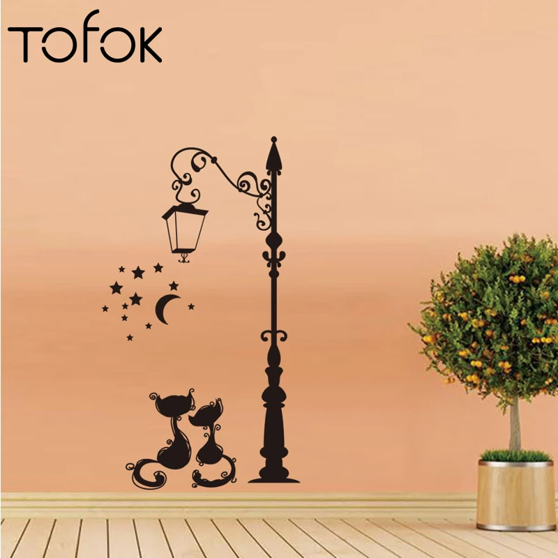 Tofok Street Lamp Love Cat Wall Stickers For Kids Room Sofa TV Background Wall Decal DIY Removable Art Vinyl Mural Home Decor
Tofok Street Lamp Love Cat Wall Stickers For Kids Room Sofa TV Background Wall Decal DIY Removable Art Vinyl Mural Home Decor