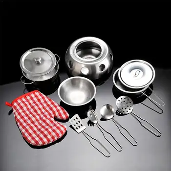 11 Piece Mini Kitchenware Pretend Toy With Stainless Simulation Stove Kitchen Cookware Playset For Children
11 Piece Mini Kitchenware Pretend Toy With Stainless Simulation Stove Kitchen Cookware Playset For Children