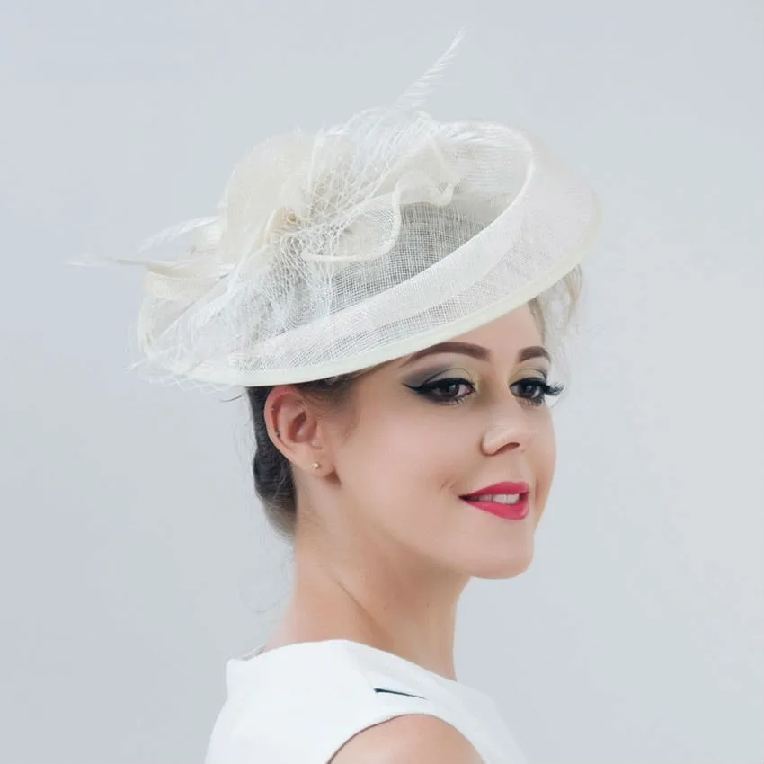 Women Formal Fedora Hat Mariage Bride Hairpins Ladies Elegant feathers Fascinators Headband Church Sinamay Hat 
Women Formal Fedora Hat Mariage Bride Hairpins Ladies Elegant feathers Fascinators Headband Church Sinamay Hat
