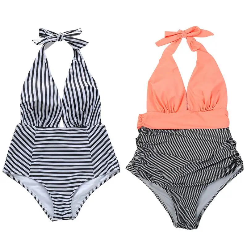 Women's One Piece Sexy Swimsuit European And American Style Striped Deep V-neck Backless Padded Swimwear
Women's One Piece Sexy Swimsuit European And American Style Striped Deep V-neck Backless Padded Swimwear