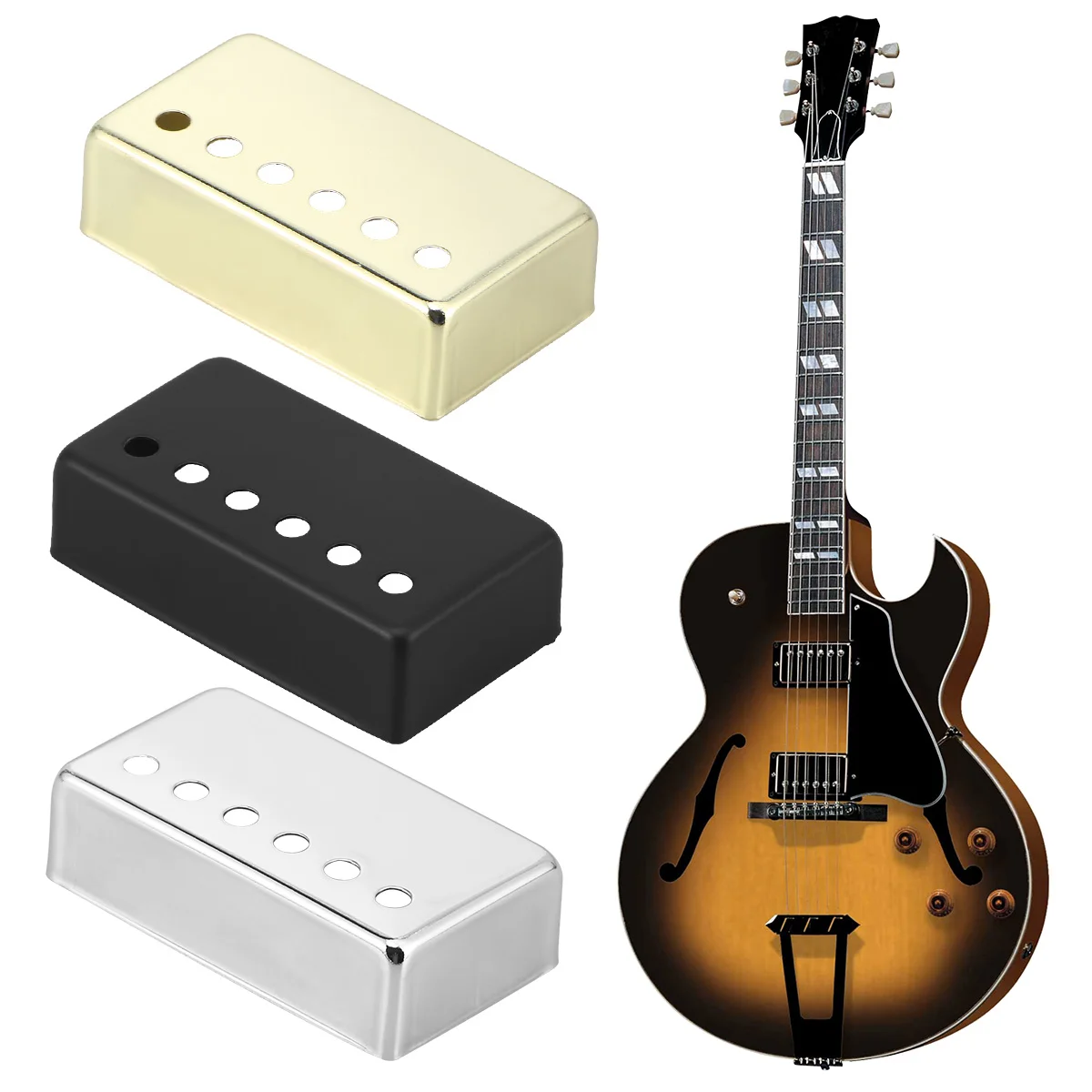 2PCS Chrome Metal Double Coil Pickup Cover for LP Style Electric Guitar (Gold Black Silver Color)
2PCS Chrome Metal Double Coil Pickup Cover for LP Style Electric Guitar (Gold Black Silver Color)