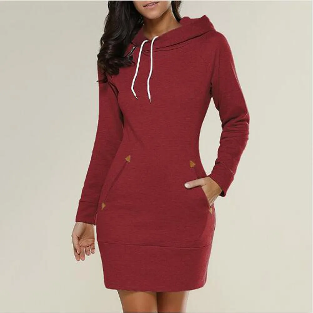 Sexy Dress Woman Hooded High Collar Sweater Dress Party Winter Dresses Winter Warm Long Sleeve Clothes Plus Size Solid Costume
Sexy Dress Woman Hooded High Collar Sweater Dress Party Winter Dresses Winter Warm Long Sleeve Clothes Plus Size Solid Costume